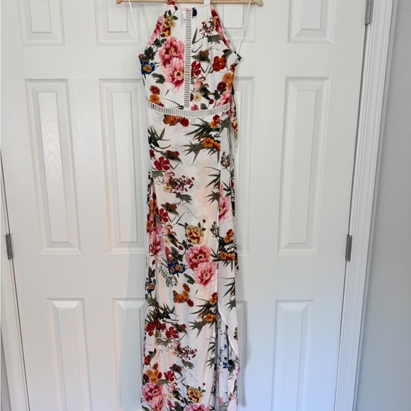 Floral Halter Maxi Dress - Picture 1 of 7